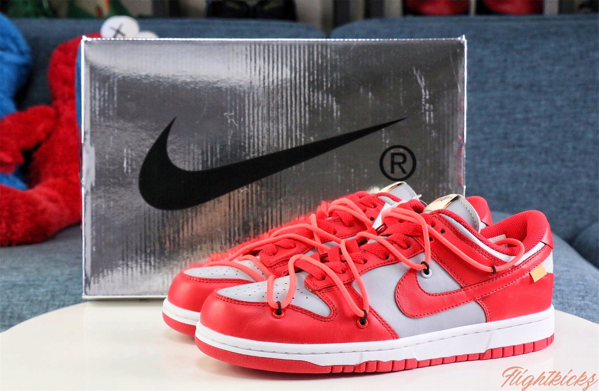 Off White X Nike SB Dunk University Red 2019(LN5 A1 Batch)