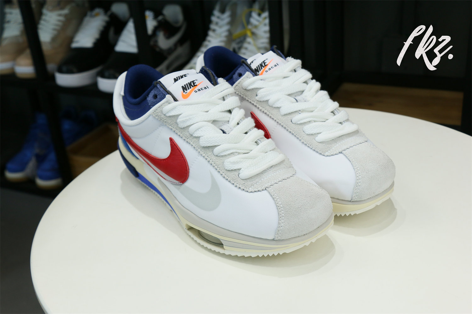 Sacai x Nike Cortez White blue red