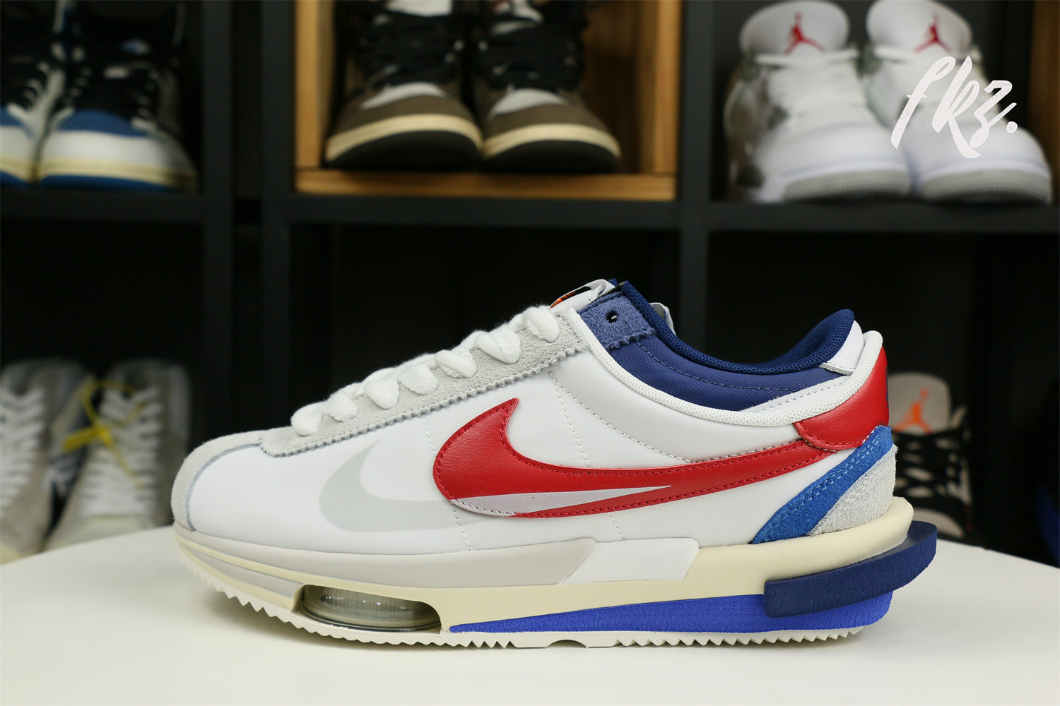 Sacai x Nike Cortez White blue red
