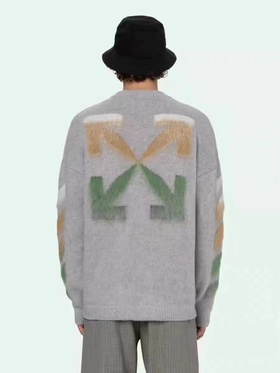 OFF WHITE Mohair Sweater Arrow Gradient