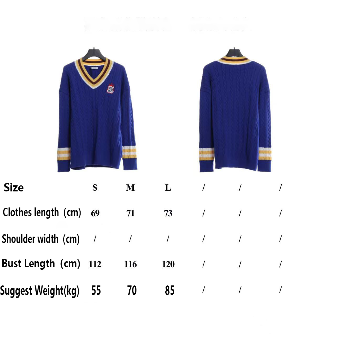 LOEVVE SS22 striped color block V-neck pullover sweater