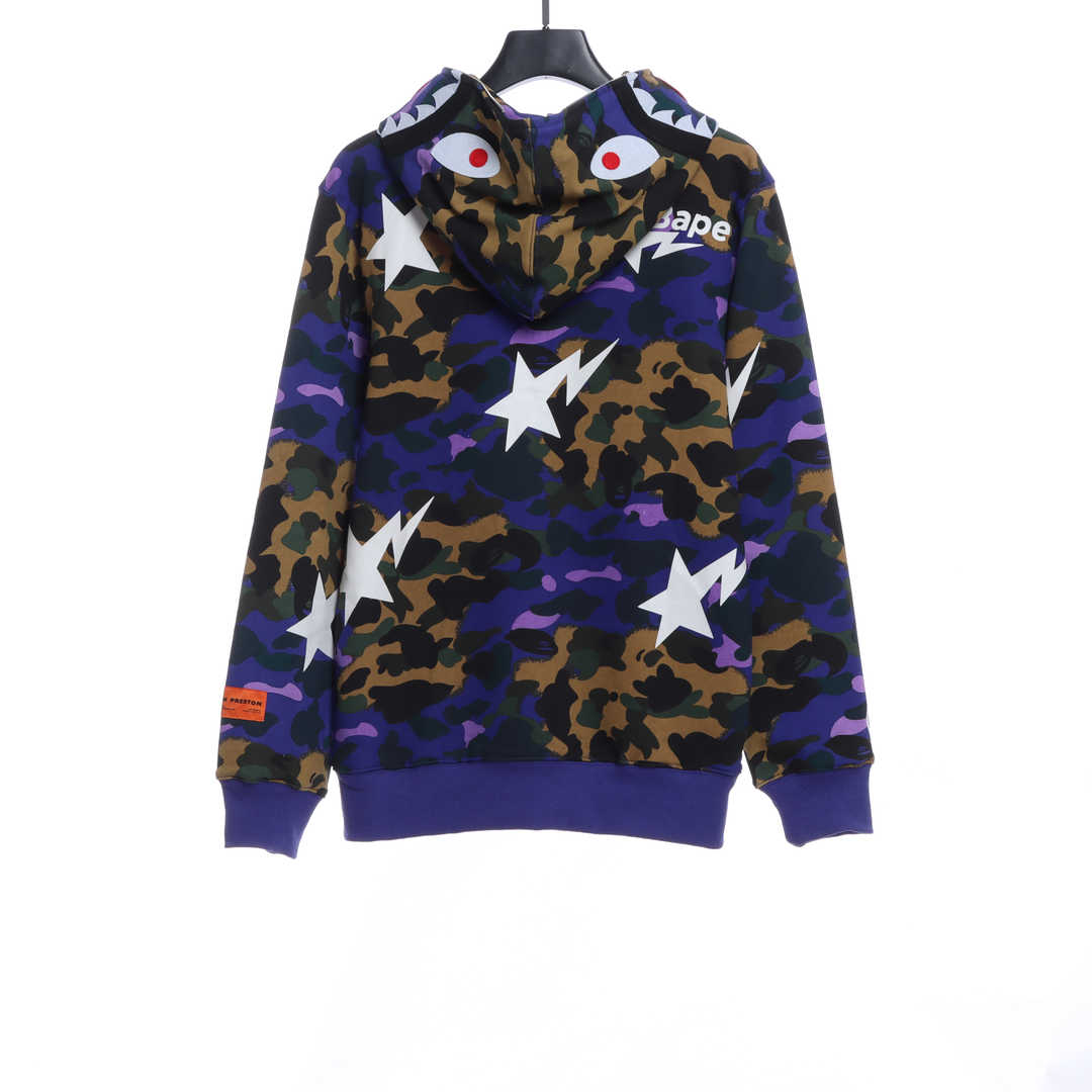 BAPExHP Joint Purple Shark Zipper Hoodie