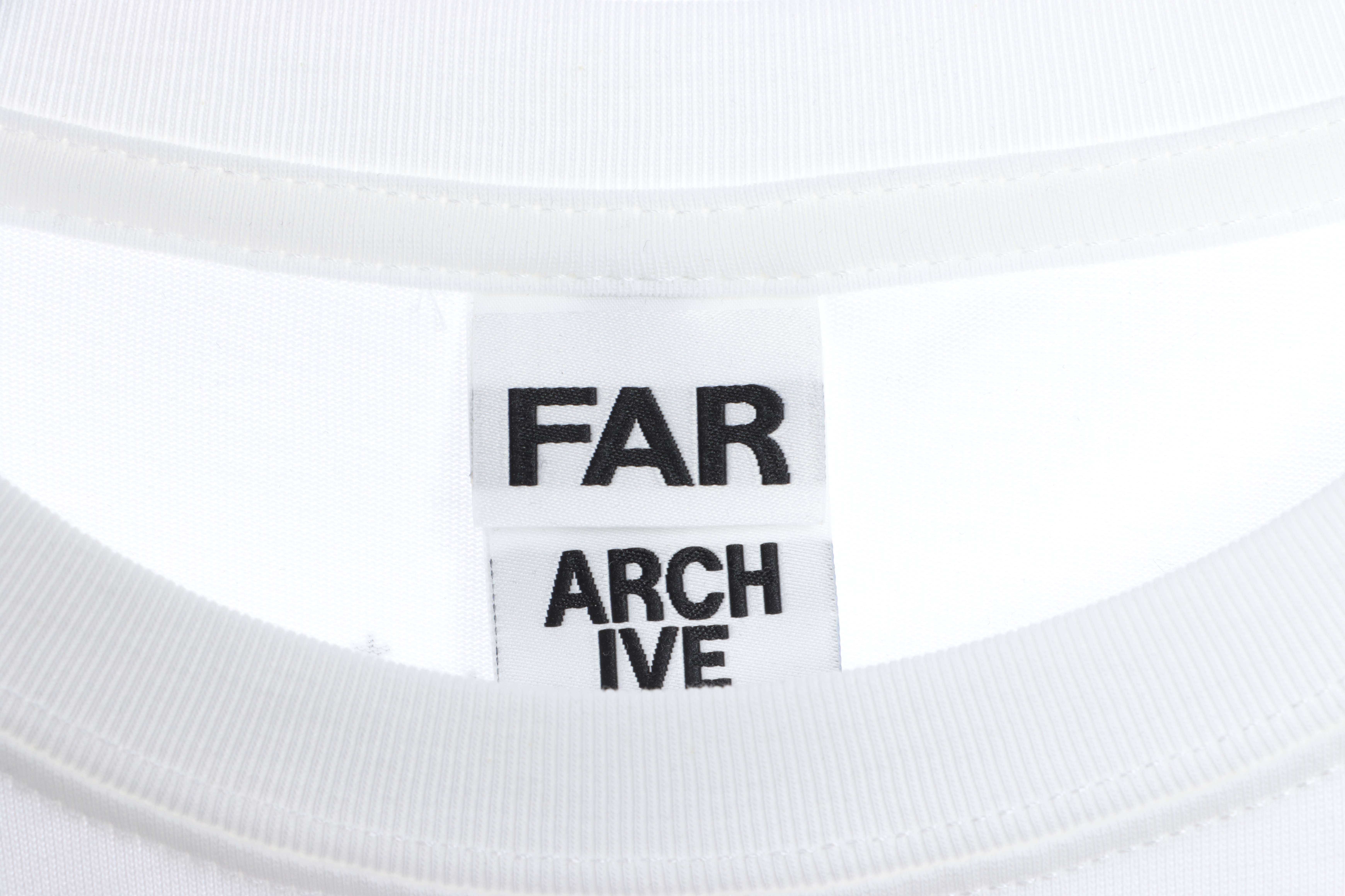 FAR.ARCHIVE Double Row Slogan Letter Short Sleeve T-Shirt