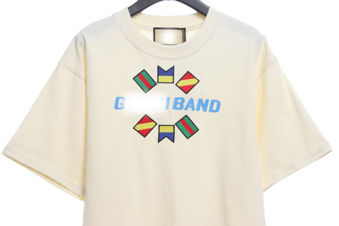 Guc1 BAND flag embroidery short sleeves