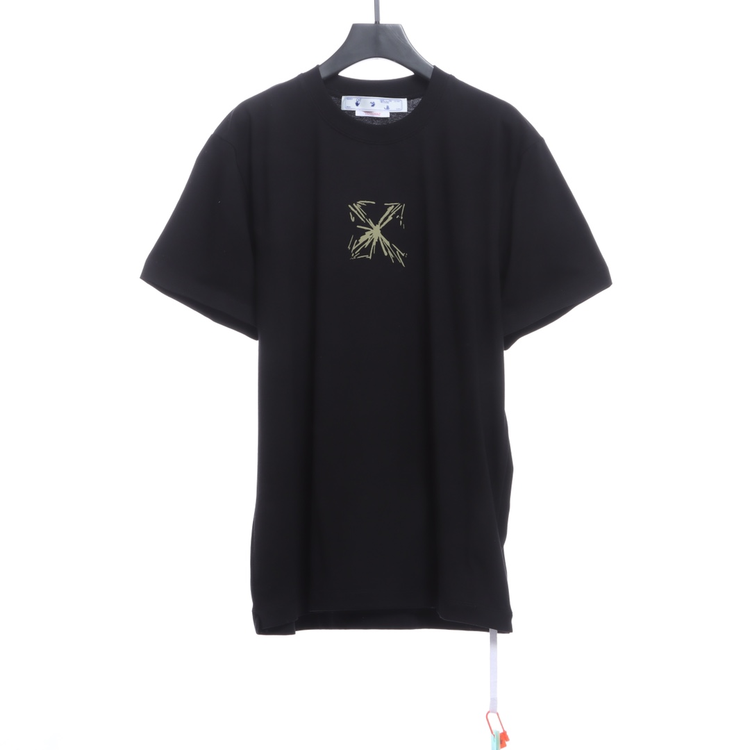 0W Sketch Splashed Ink Arrow Letter Short Sleeves