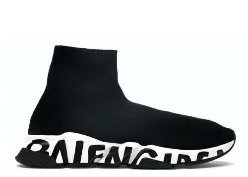 Balenciag*Speed Graffiti Trainers Black White