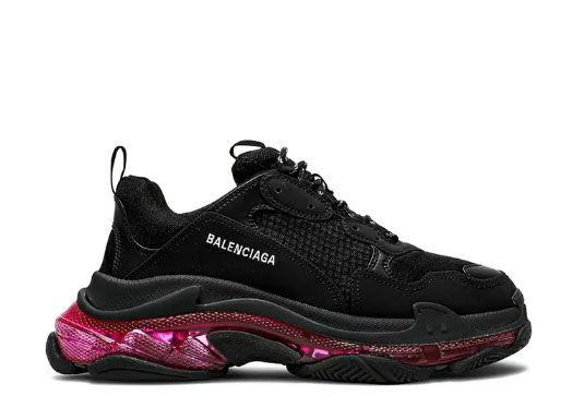 Balenciag* Triple S Sneaker ‘Clear Sole – Black Pink Neon’