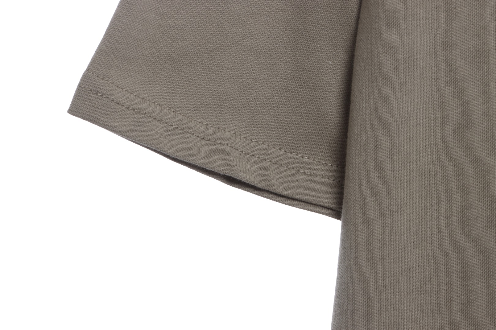 Essenti@ls Double line double row large letter flocking short sleeves