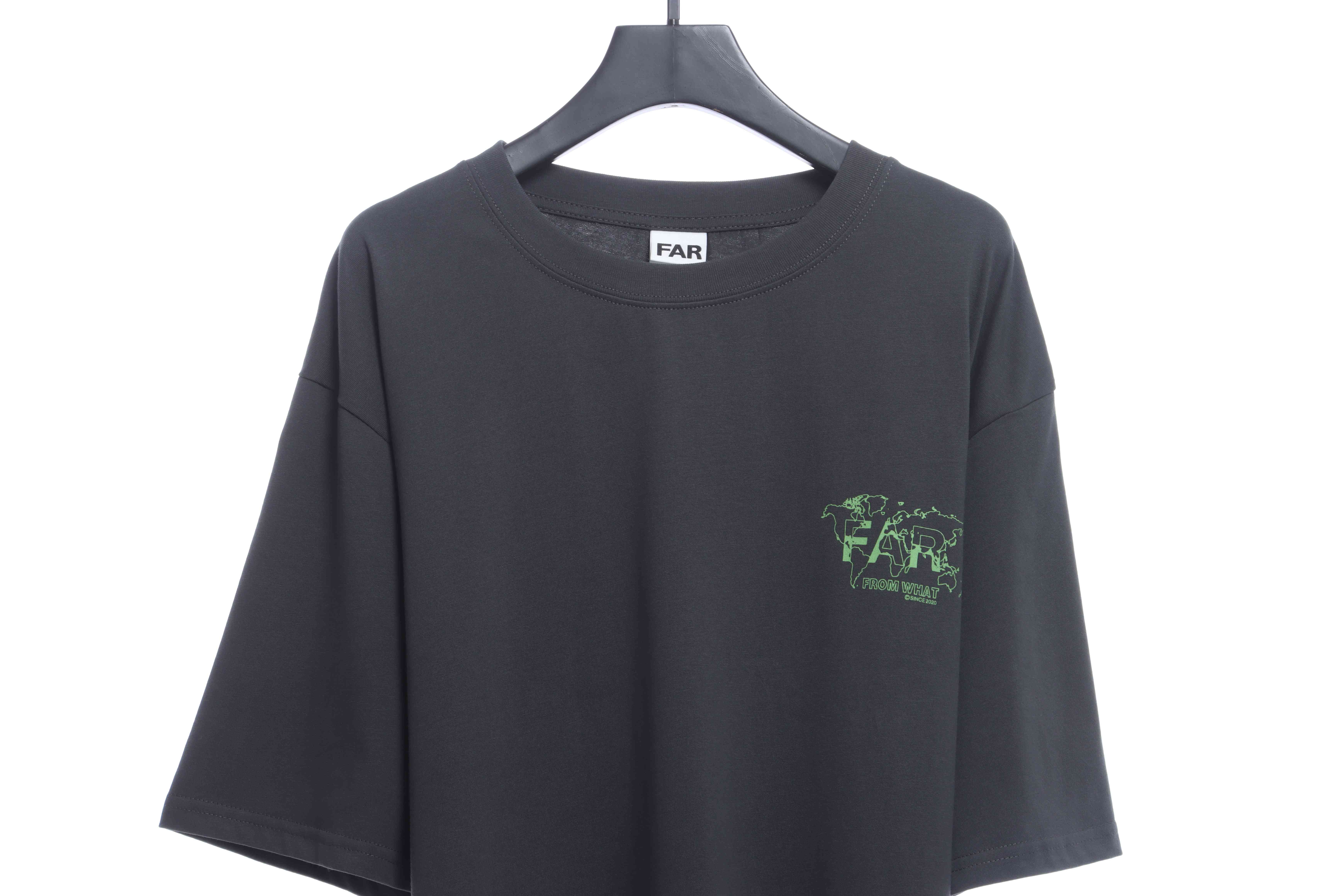 FAR.ARCHIVE Green Letter Print Short Sleeve T-Shirt