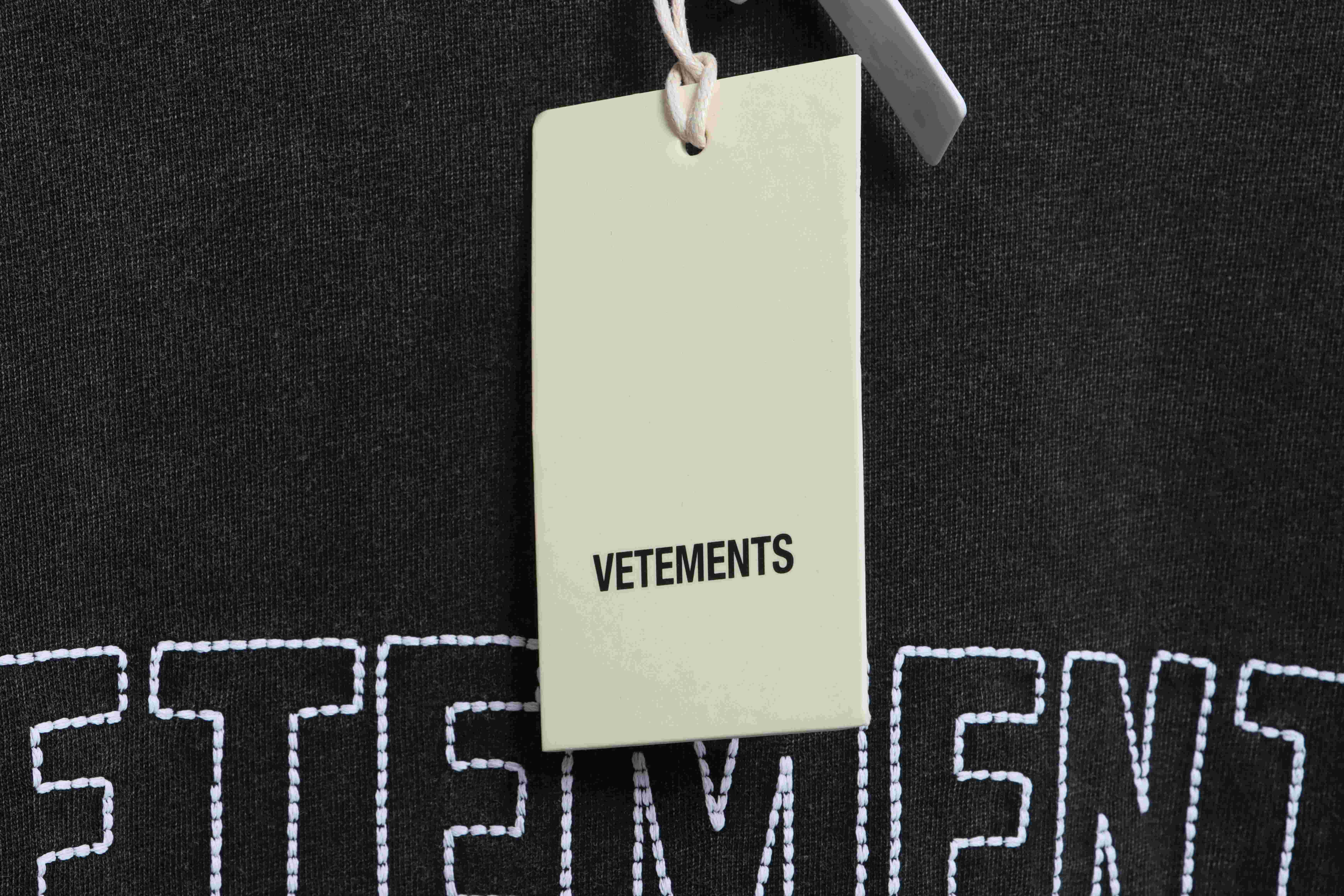 Vetements 23SS Washed Letter Embroidered Short Sleeve T-Shirt