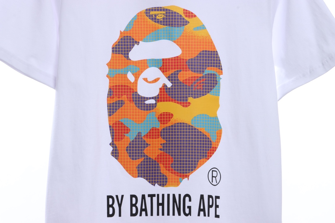 BAPE grid camouflage ape-man with short head and white sleeves