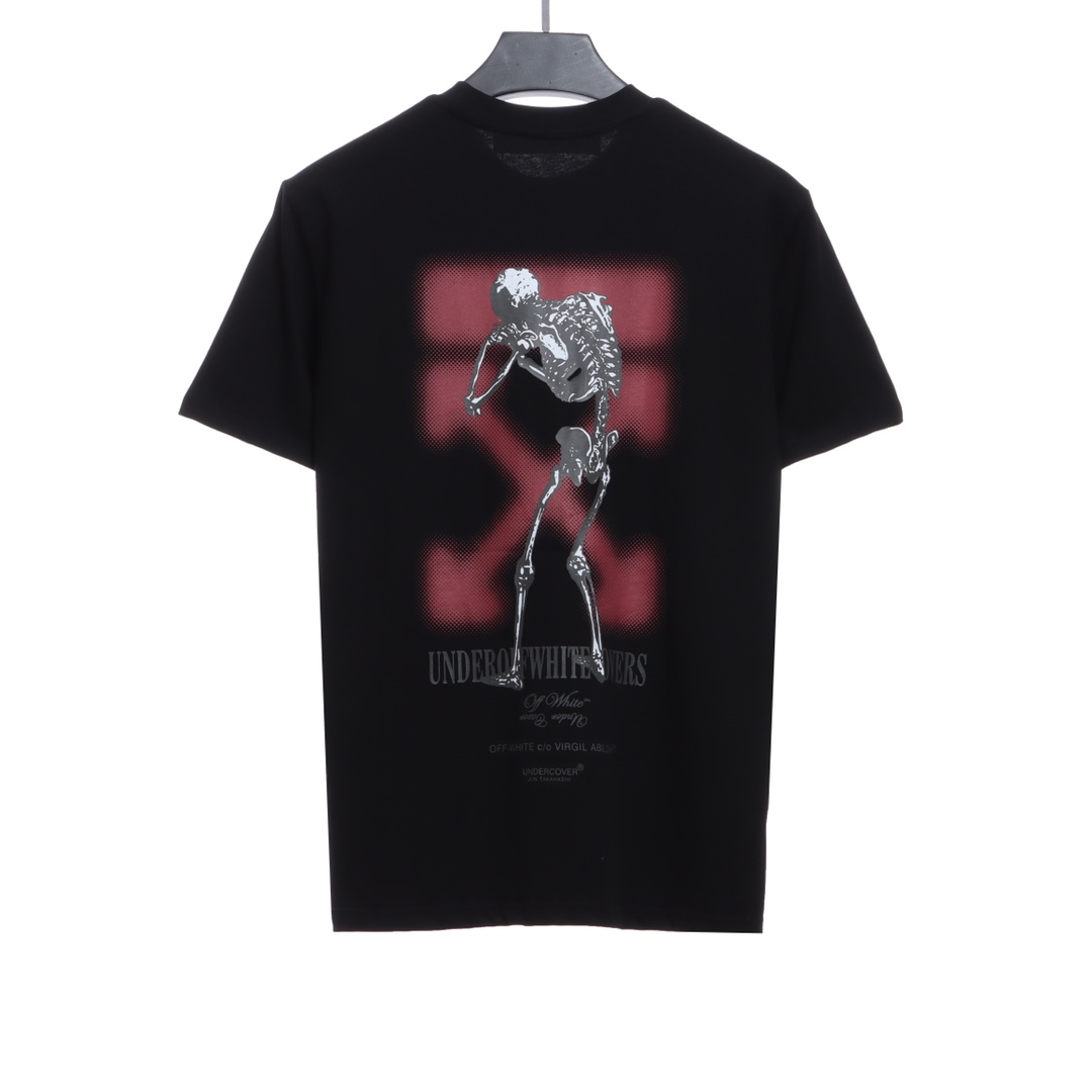 OW logo red graffiti arrow skull short sleeves