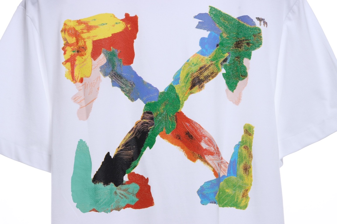 OW Environmental Protection Ink hand-painted graffiti short sleeves