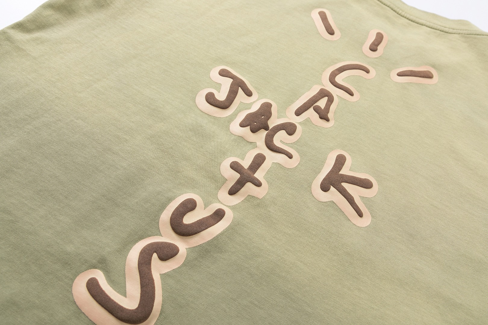 Travis Scott Retro washing to make old fixed dyeing letter printing short sleeves