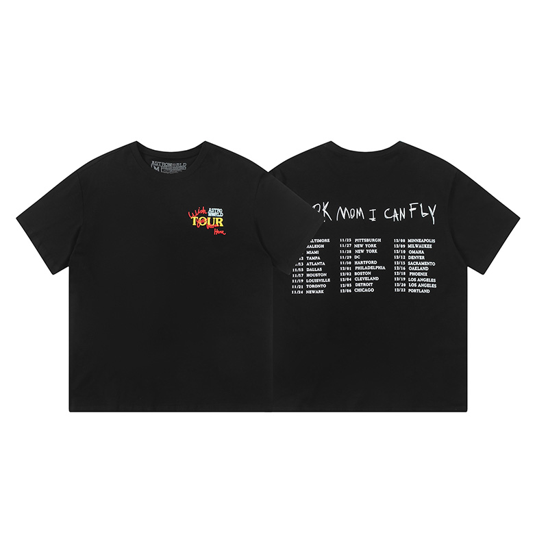 Travis Scott Cactus Jack Astroworld Logo solid color letter printing short sleeves