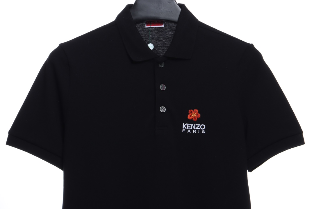 kenzo crabapple flower embroidery POLO short sleeves