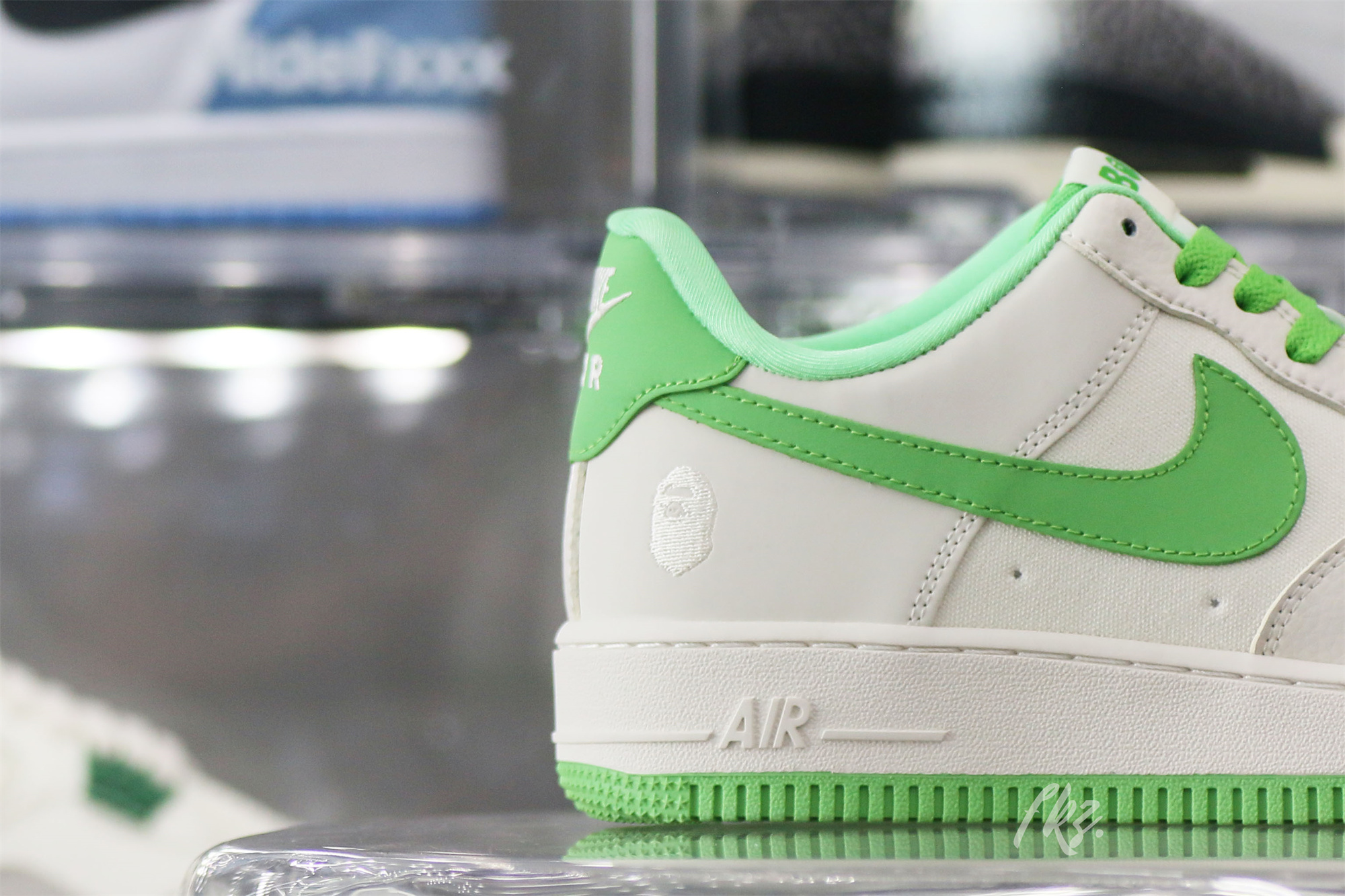 Bape X Nike Air Force 1 White Green Custom shoes