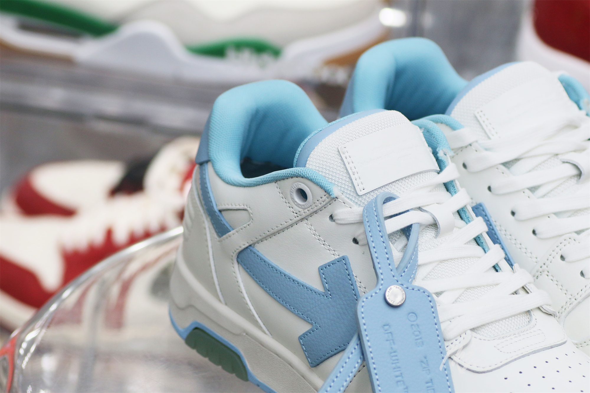 OFF-WHITE White & Blue Out Of Office Sneakers