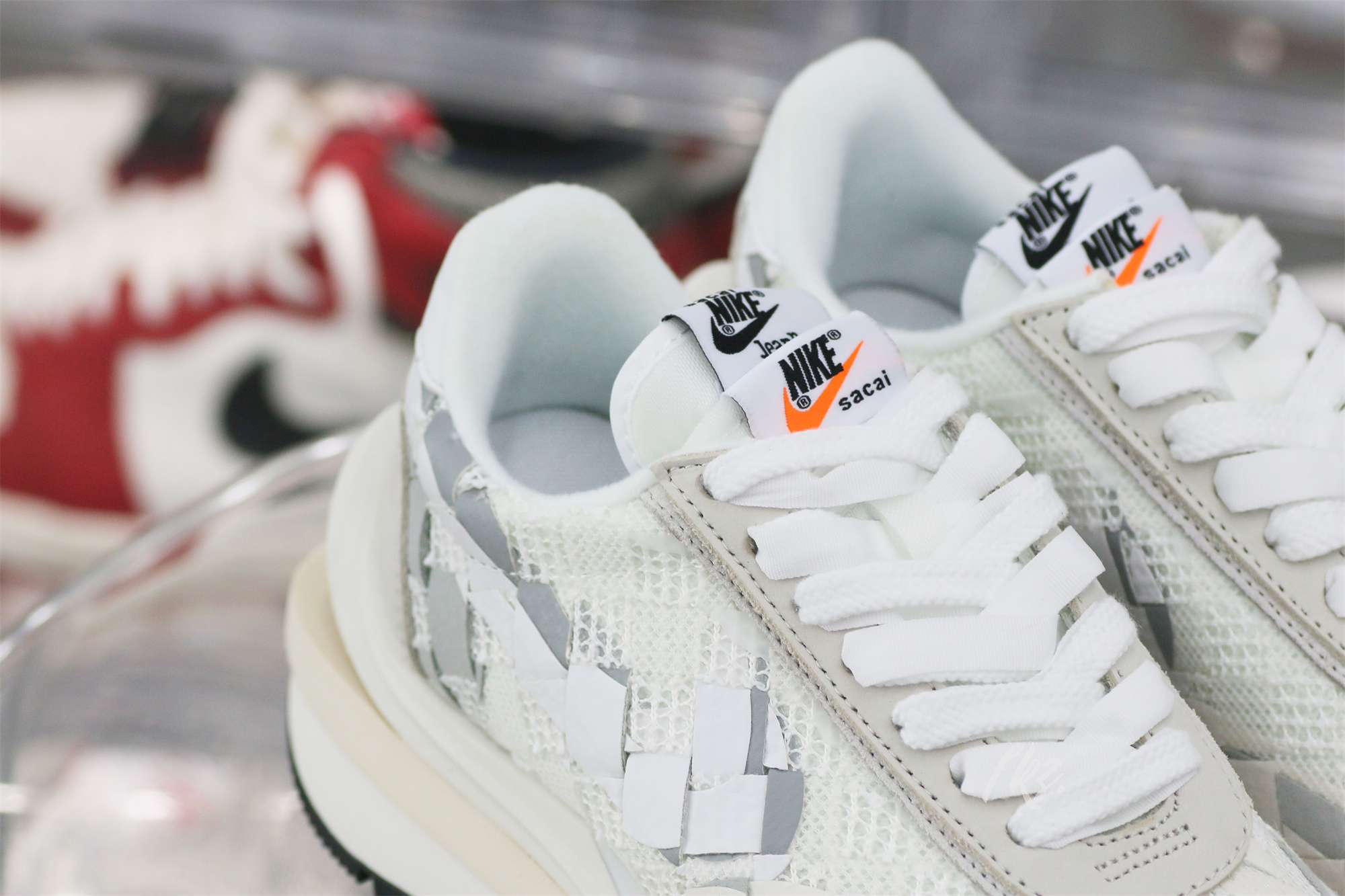 Sacai X Nike Vaporwaffle Grey White