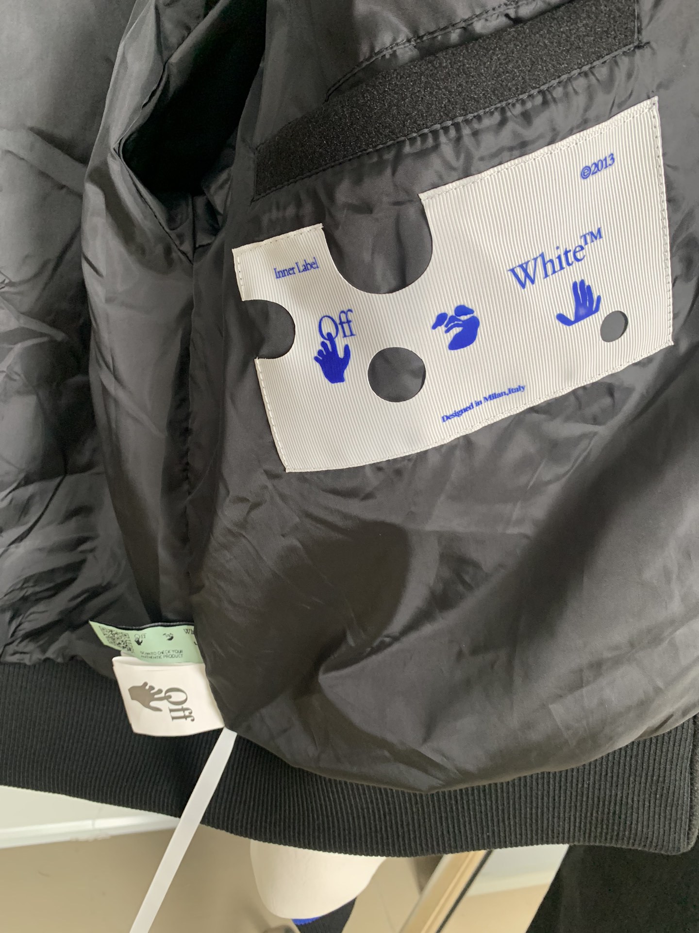 Off white Ow Black/ivory bomber jacket