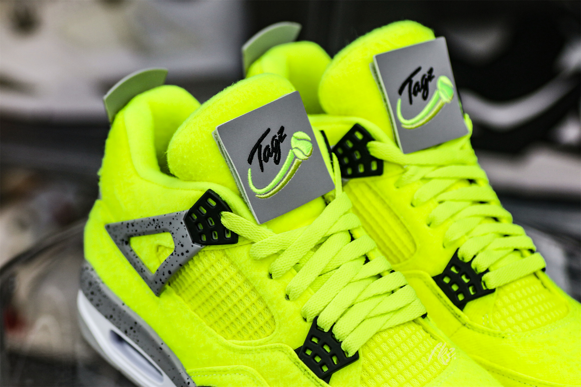 Air Jordan 4 “Tennis Ball” Custom Atomic Green/Black