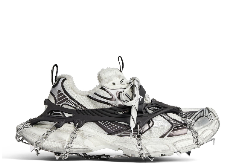 B@lenciag* 3XL Ski Sneaker in White (Removable footwear chains)