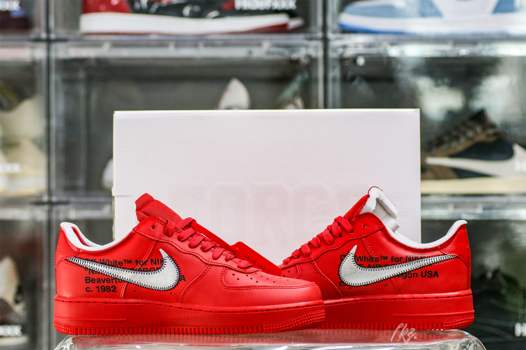 Nike Off-White Air Force 1 AF1 University Red