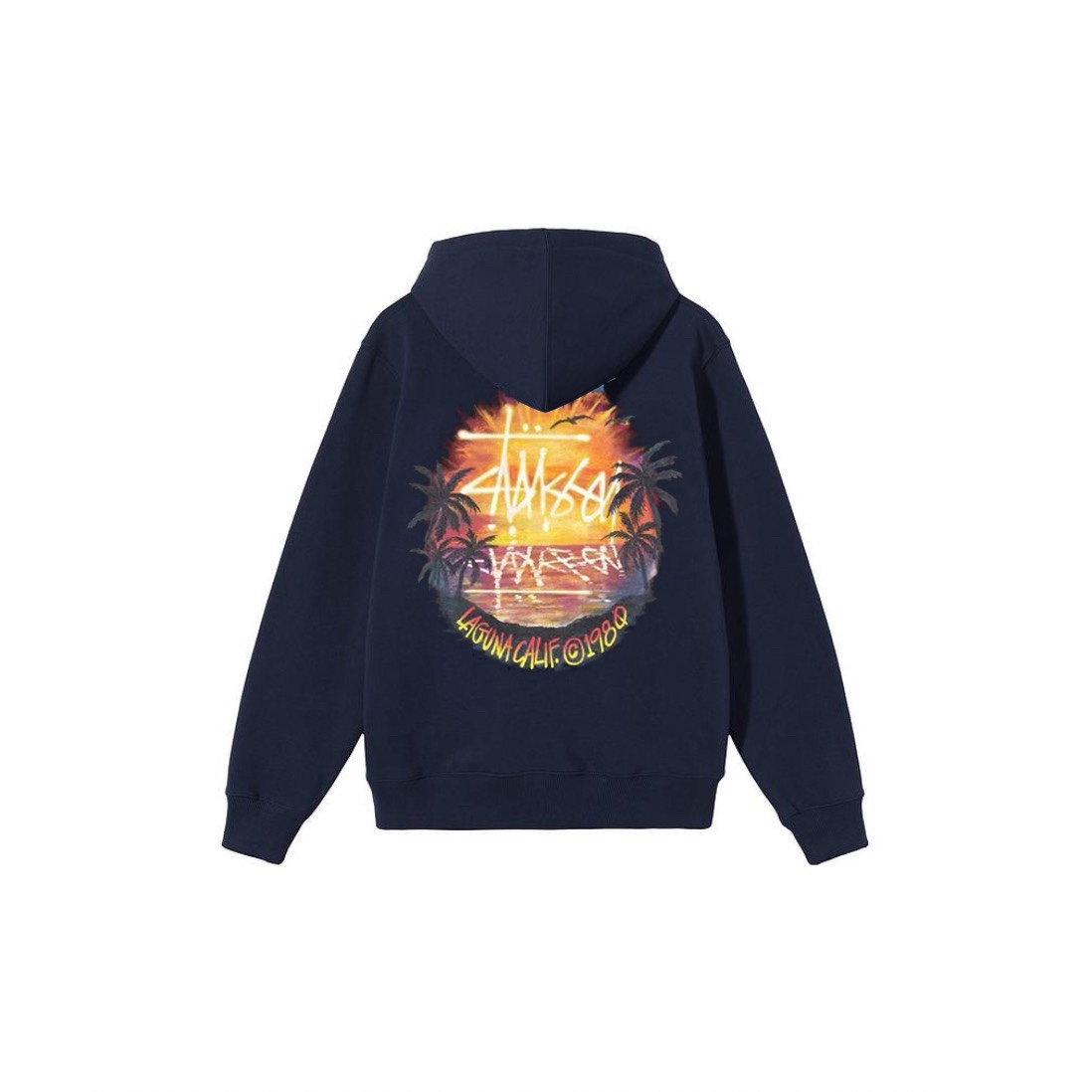 Stu$$y SS24 sunset palm tree scenic graphic print hoodie