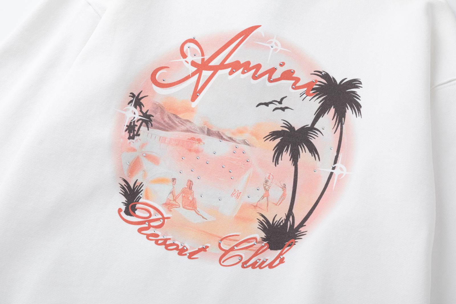 AMIRI Maldives Beach Logo with Rhinestone Detailing