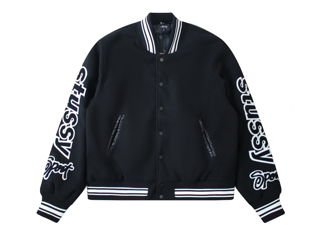 Stussy FW24 Embroidery ArmsVarsity Jacket