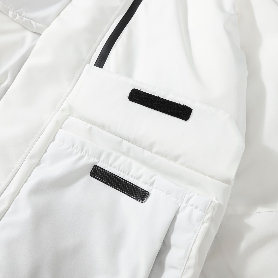 New Balance Solid-color Fur-trimmed Mid-length Hooded Down Jacket