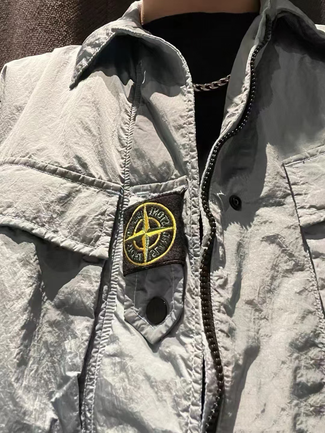 Stone 1sland Single-breasted cotton jacket