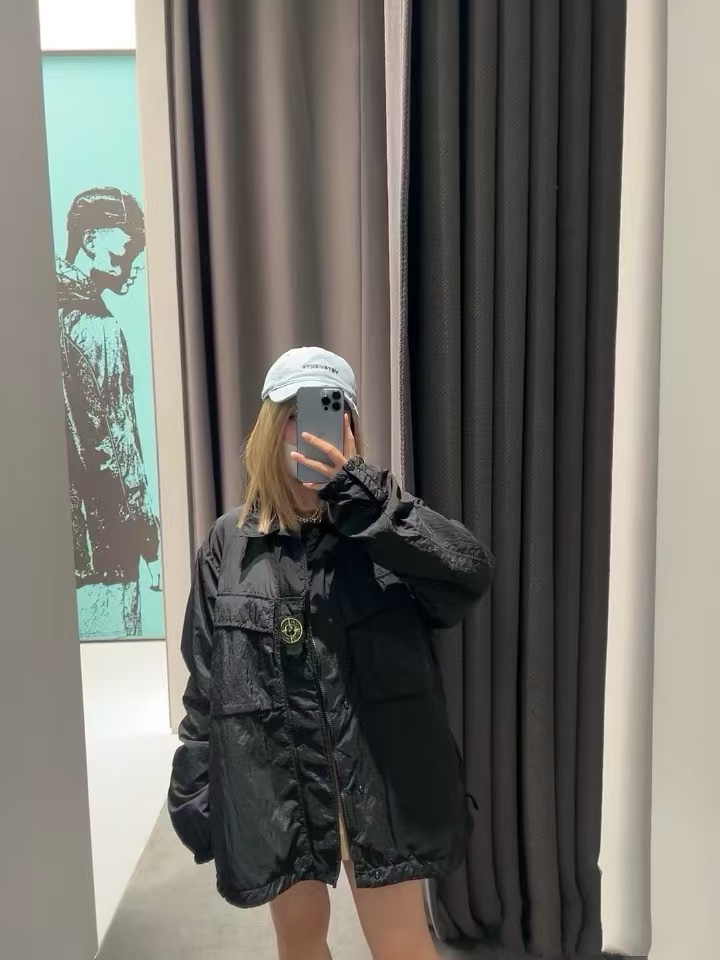 Stone 1sland Single-breasted cotton jacket