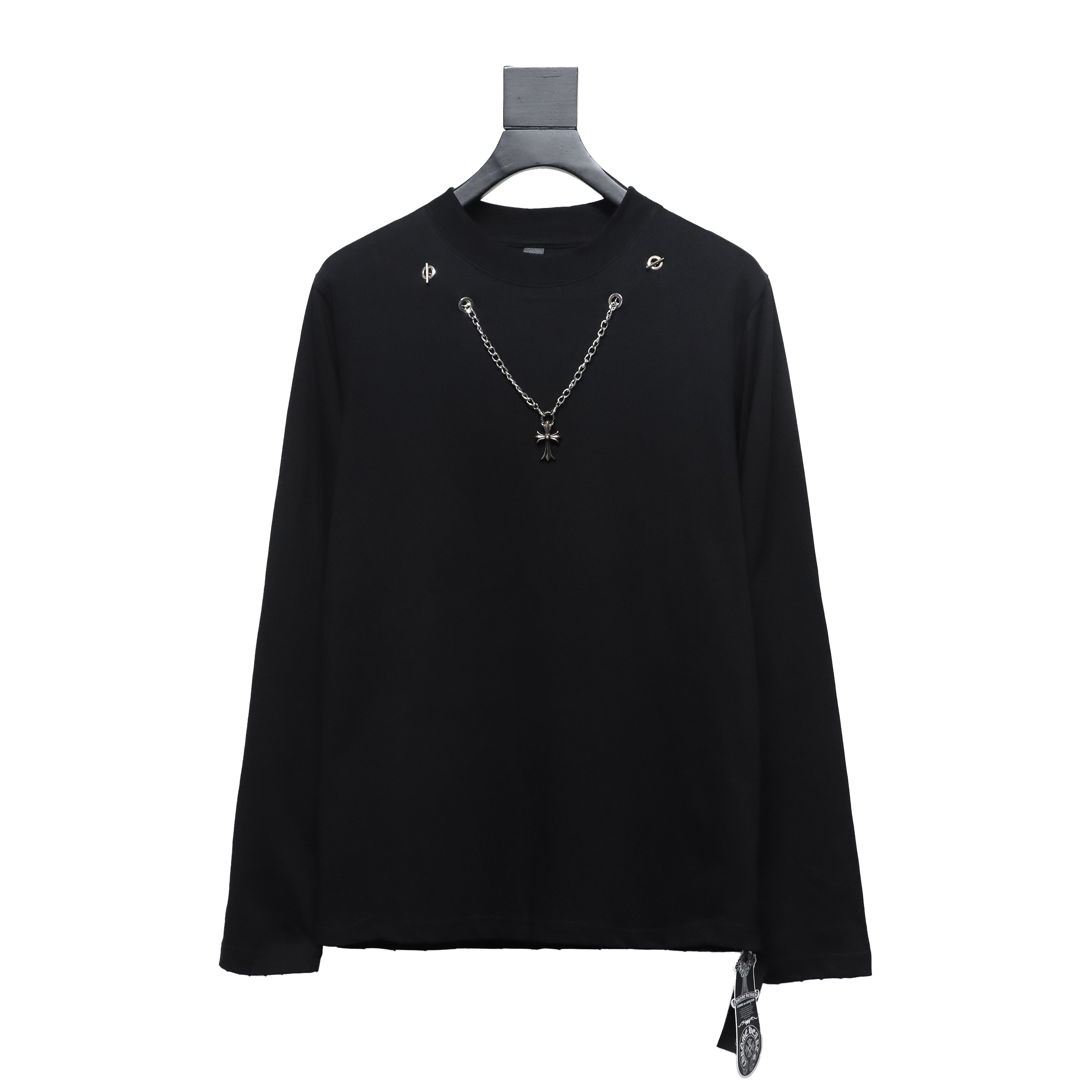 Chorme Heart Cross pendant Long Sleeve T-Shirt