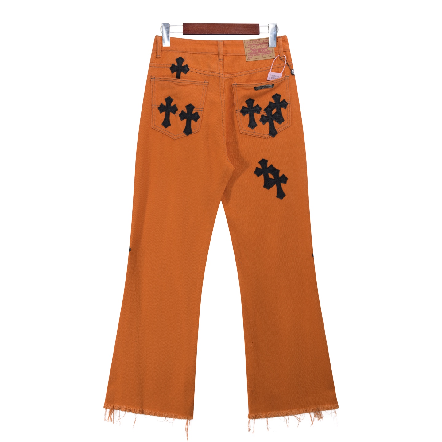 Chrome Hearts Black Crosses Orange Pants